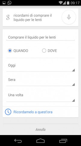 promemoria ok google now