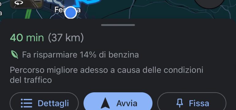 Il percorso migliore di Google Maps
