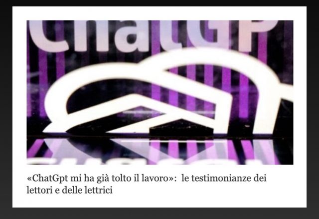 ChatGpt ci sta già rubando il lavoro