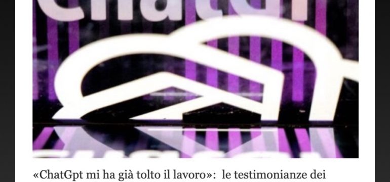 ChatGpt ci sta già rubando il lavoro